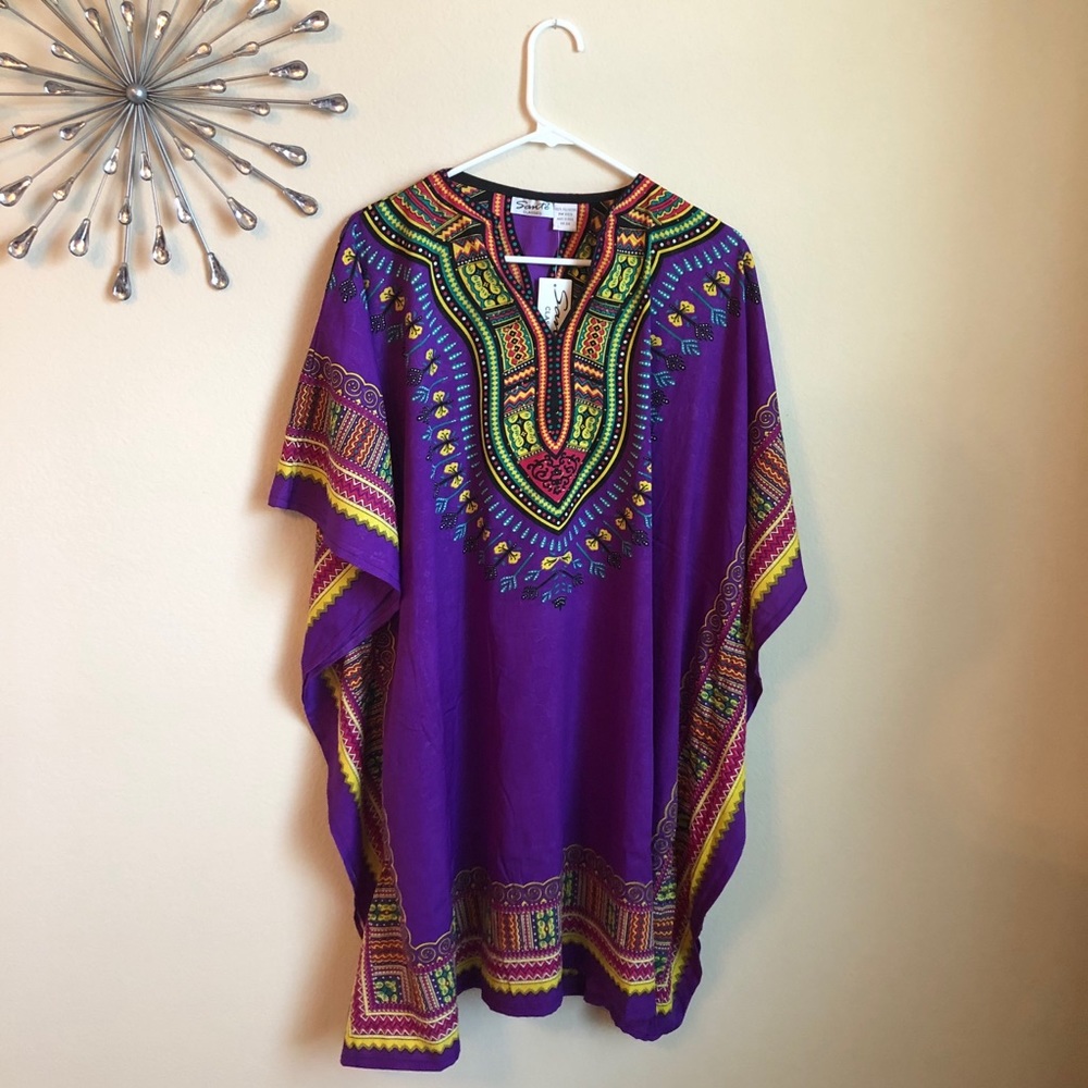 STRIKING, BRIGHT COLORED BEACH COVER UP ONE SIZE FITS MOST